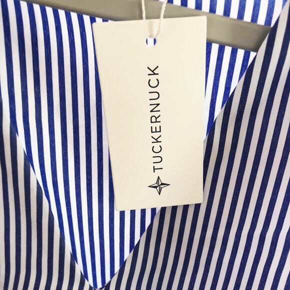 DO + BE Large Top Bell Sleeve Nautical Beachy Blue Stripe V Neck NEW! - Picture 6 of 9